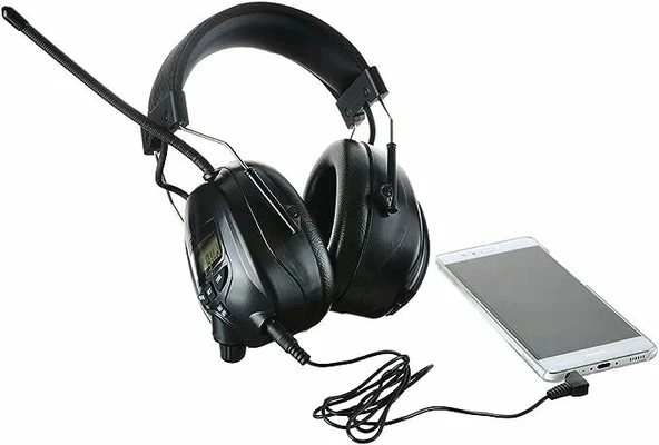 PROTEAR Dijital AM FM Radyo Kulaklıklar, 25dB Kulak Koruma - Siyah - Resim 4