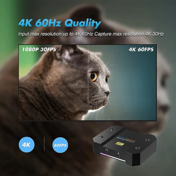 DIGITNOW USB Video Yakalama Kartı 4K/60Hz HDR10 Sıfır Gecikmeli - Siyah - Resim 2