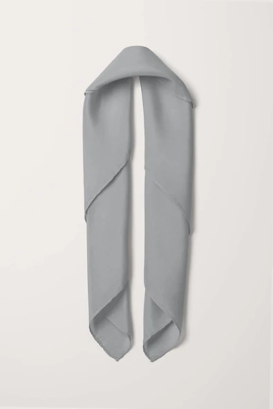 Şifon Gri Bandana - Resim 4