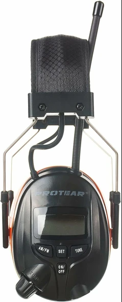 PROTEAR Dijital AM FM Radyo Kulaklıklar, 25dB Kulak Koruma - Turuncu - Resim 4
