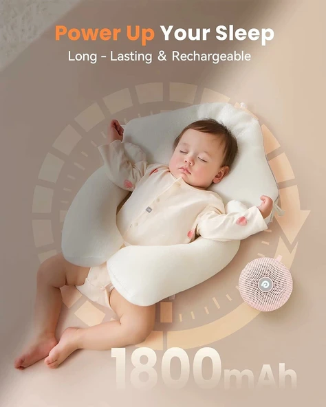 Dreamegg Beyaz Gürültü Makinesi - 21 Rahatlatıcı Ses - Sakura Pembesi - Resim 3