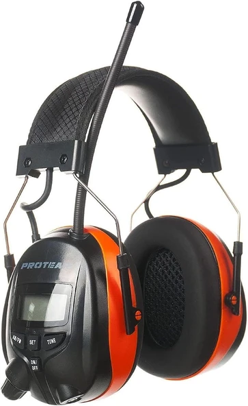 PROTEAR Dijital AM FM Radyo Kulaklıklar, 25dB Kulak Koruma - Turuncu ürün görseli 1