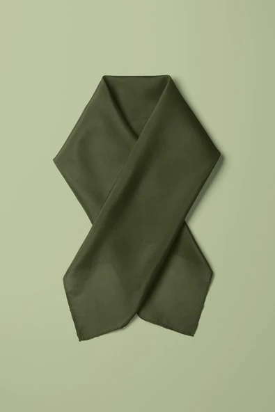 Şifon Haki Bandana - Resim 4