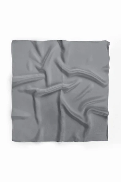 Şifon Gri Bandana - Resim 5