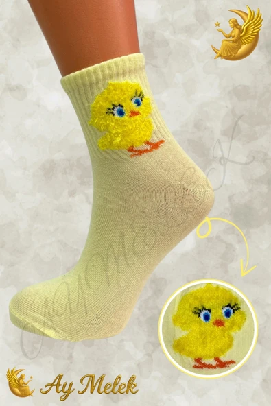 Kadın Çorap (8 Çift) Doğal Pamuklu Desenli Yetişkin Kız Çocuk Çorap - Resim 10