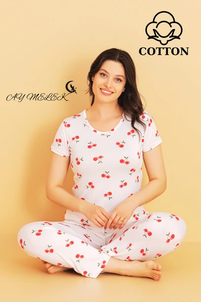 Kadın Pijama Takımı Pamuklu Lüx Pijama Seti - Resim 2