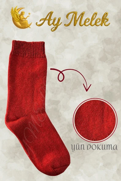 Kadın / Erkek Çorap (8 Çift) Doğal Lambswool Yünlü Ebruli Desenli Yetişkin Yün Çorap - Resim 12