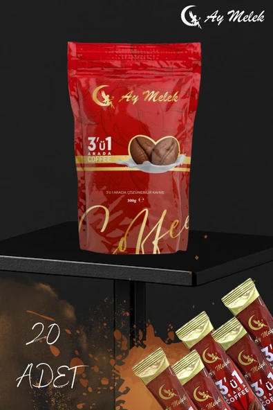 3`ü Bir Arada Tek Kullanımlık 300gr. Katkısız Doğal Çözünebilir Hazır Kahve - Resim 2