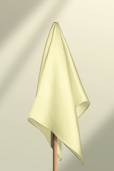 Şifon Limon Sarısı Bandana - Resim 5