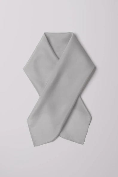 Şifon Gümüş Bandana - Resim 5