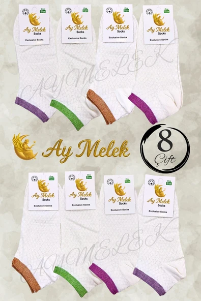 Kadın Çorap (4 Çift) Doğal Pamuklu Desenli Yetişkin Kız Çocuk Çorabı - Resim 12