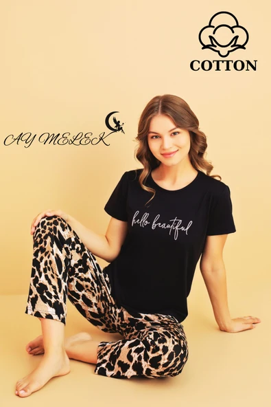 Kadın Pijama Takımı Pamuklu Lüx Pijama Seti - Resim 5