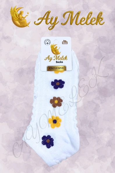 Kadın Çorap (4 Çift) Doğal Pamuklu Desenli Yetişkin Kız Çocuk Çorabı - Resim 8