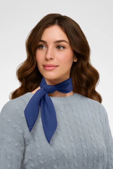 Şifon Saks Bandana - Resim 2