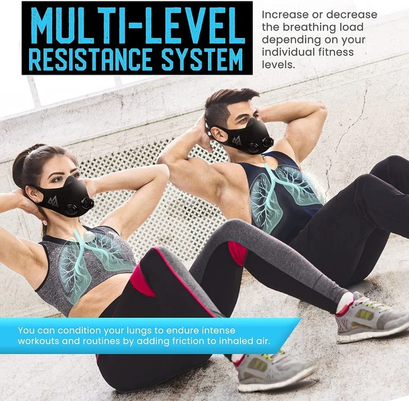 TRAININGMASK Yükseklik Eğitim Maskesi 2.0 - Fitness, Antreman - Siyah - Resim 3