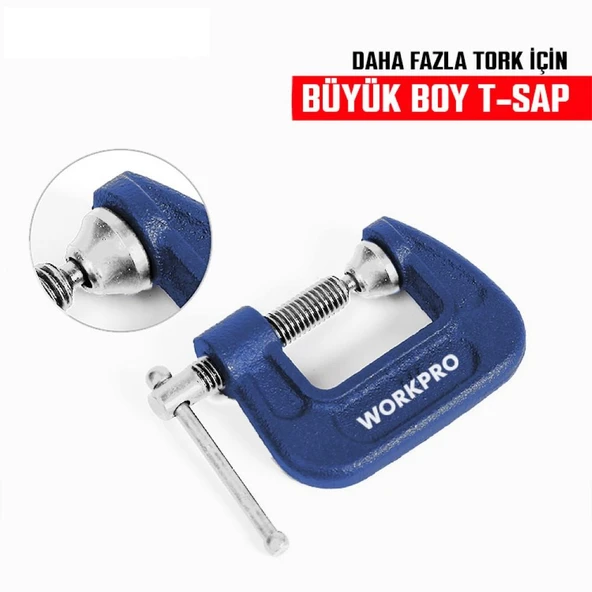 WORKPRO WP232016 25mm G Tipi İşkence - Resim 3