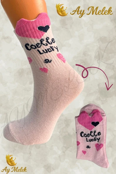 Kadın Çorap (8 Çift) Doğal Pamuklu Desenli Yetişkin Kız Çocuk Çorap - Resim 12