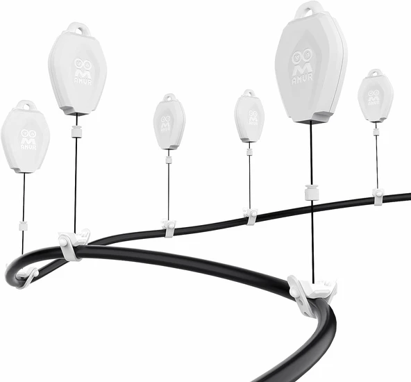 AMVR VR Kablo Yönetim Sistemi, 6 Paket Tavan Makarası Sistemi - Beyaz ürün görseli