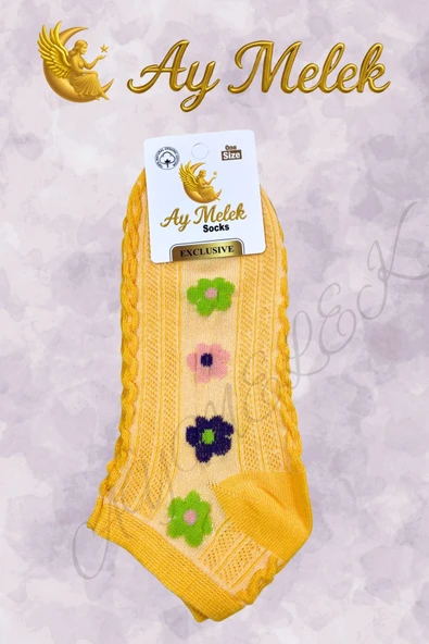 Kadın Çorap (4 Çift) Doğal Pamuklu Desenli Yetişkin Kız Çocuk Çorabı - Resim 11