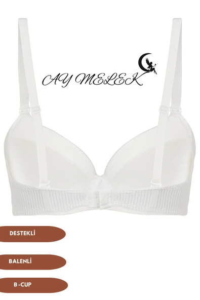 Sütyen Çizgi Desenli B-Cap Destekli Balenli Tasarım - Resim 7