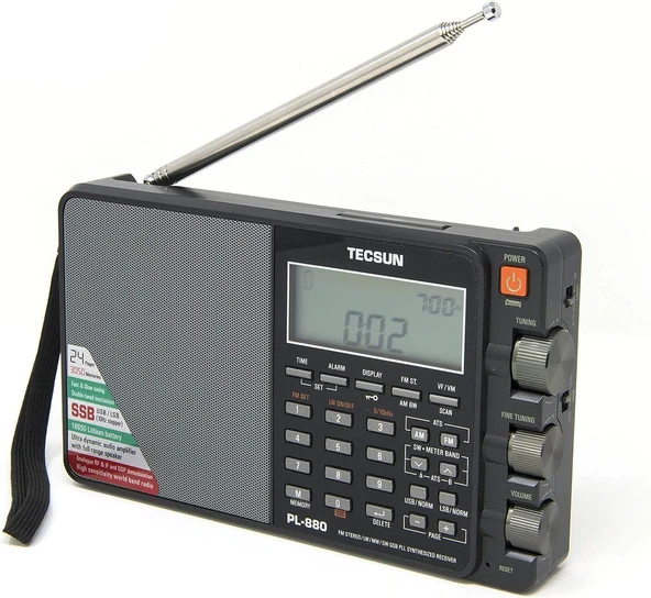 Tecsun PL880 Taşınabilir Dijital PLL Çift Dönüşümlü AM/FM - Resim 3