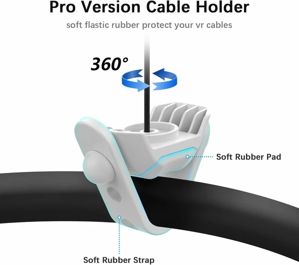 AMVR VR Kablo Yönetim Sistemi, 6 Paket Tavan Makarası Sistemi - Beyaz - Resim 4