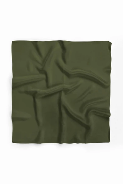 Şifon Haki Bandana - Resim 3