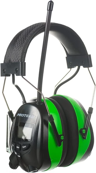 PROTEAR Bluetooth AM FM Radyo Kulaklıklar, 25dB Kulak Koruma - Yeşil - Resim 3