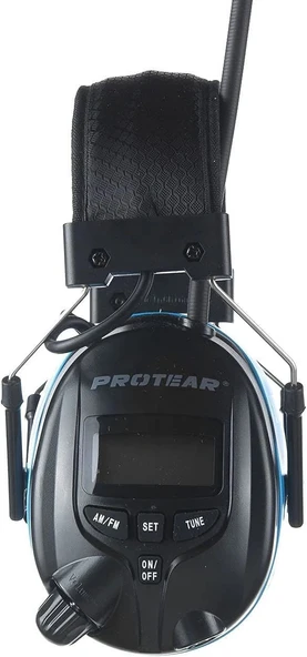 PROTEAR Dijital AM FM Radyo Kulaklıklar, 25dB Kulak Koruma - Açık Mavi - Resim 4