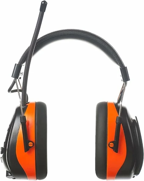 PROTEAR Dijital AM FM Radyo Kulaklıklar, 25dB Kulak Koruma - Turuncu - Resim 2