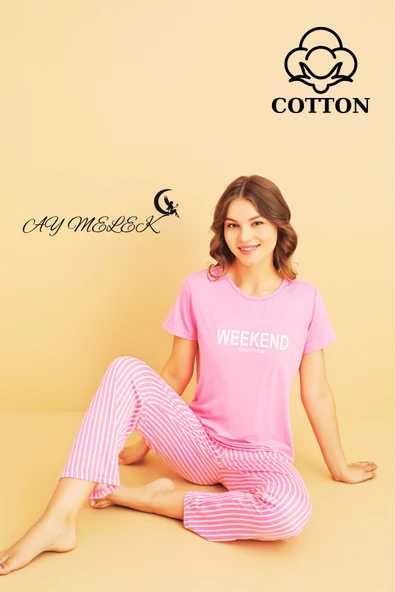 Kadın Pijama Takımı Pamuklu Lüx Pijama Seti - Resim 4