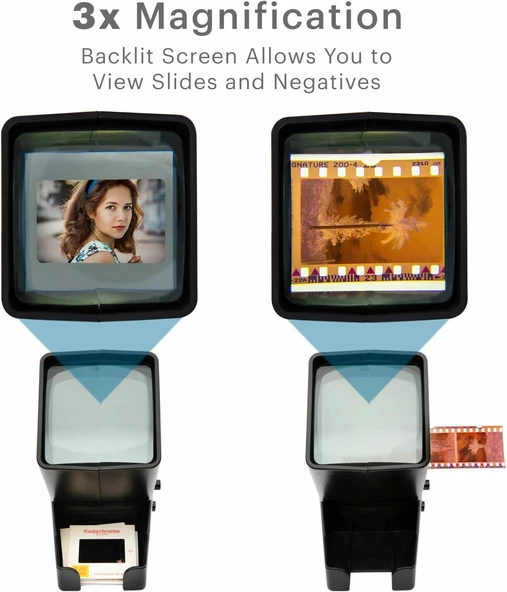 KODAK 35mm Slayt ve Film Görüntüleyici - Pille Çalıştırma, 3X Büyütme - Resim 3