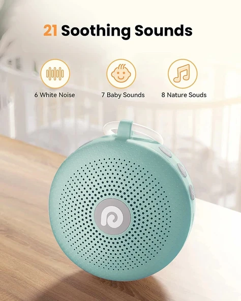 Dreamegg Beyaz Gürültü Makinesi - 21 Rahatlatıcı Ses - Nane Yeşili - Resim 2