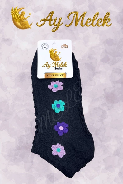 Kadın Çorap (4 Çift) Doğal Pamuklu Desenli Yetişkin Kız Çocuk Çorabı - Resim 10