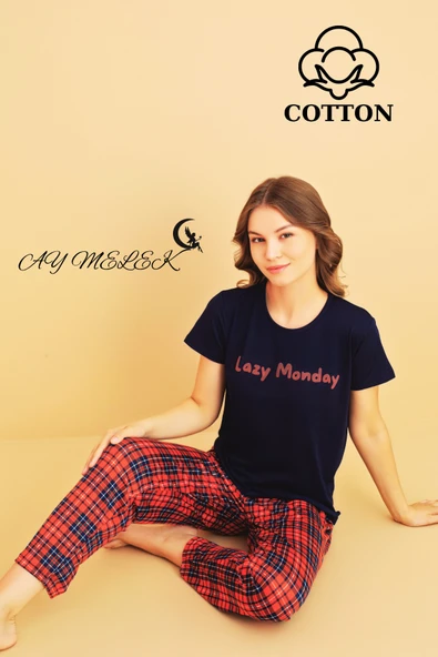 Kadın Pijama Takımı Pamuklu Lüx Pijama Seti - Resim 3