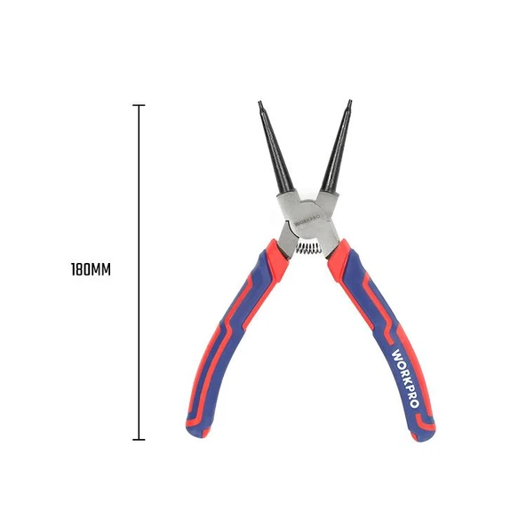 WORKPRO WP231152 180MM Cr-V Düz Yaylı Profesyonel İç Segman Pensesi - Resim 2