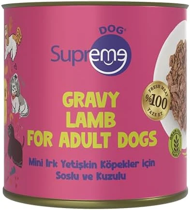 Supreme Dog Mini Irk Yetişkin Köpekler için Soslu ve Kuzulu Konserve Mama 200 gr ürün görseli 1