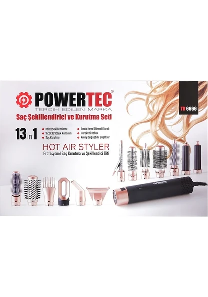 POWERTEC 6666 13 İN 1 SAÇ ŞEKİLLENDİRME MAKİNESİ ürün görseli 1