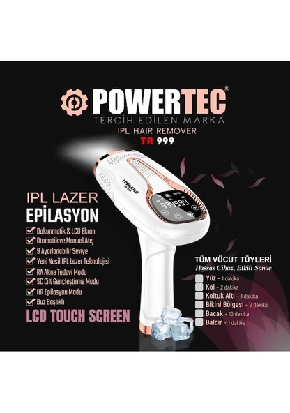 POWERTEC 999 İPL BUZ LAZER EPİLASYON ürün görseli