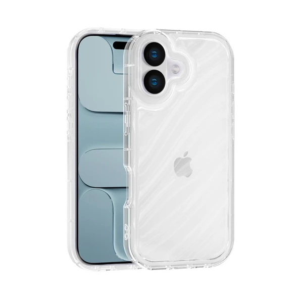 iPhone 16 Plus Uyumlu Telefon Kılıfı Kamera Çıkıntılı Kabartmalı Parlak Desenli Darbe Emici Silikon Kılıf - Resim 2