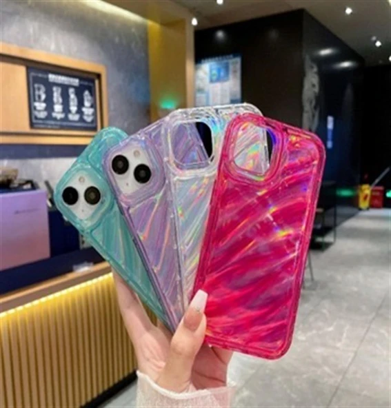 iPhone 11 Uyumlu Telefon Kılıfı Kamera Çıkıntılı Kabartmalı Parlak Desenli Darbe Emici Silikon Kılıf ürün görseli