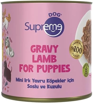 Supreme Dog Mini Irk Yavru Köpekler için Soslu ve Kuzulu Konserve Mama 200 gr ürün görseli 1