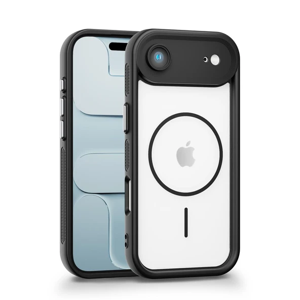 iPhone Air Uyumlu Kamera Korumalı Magsafe Wireless Şarj Özellikli Mat Silikon Siyah renkli Silikon Telefon Kılıfı ürün görseli