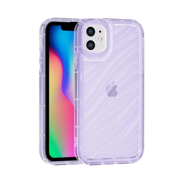 iPhone 11 Uyumlu Telefon Kılıfı Kamera Çıkıntılı Kabartmalı Parlak Desenli Darbe Emici Silikon Kılıf - Resim 4