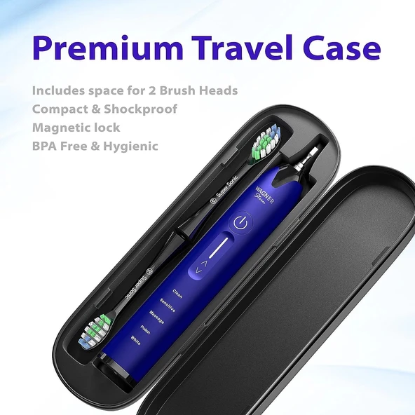 Wagner Stern Basınç Sensörlü Ultrasonik Beyazlatıcı Diş Fırçası - Mor - Resim 4