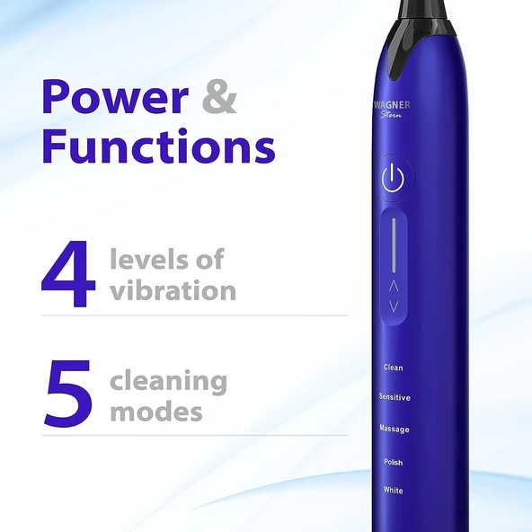 Wagner Stern Basınç Sensörlü Ultrasonik Beyazlatıcı Diş Fırçası - Mor - Resim 3