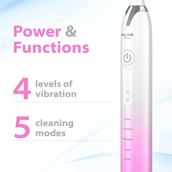 Wagner Stern Basınç Sensörlü Ultrasonik Beyazlatıcı Diş Fırçası - Sakura - Resim 3