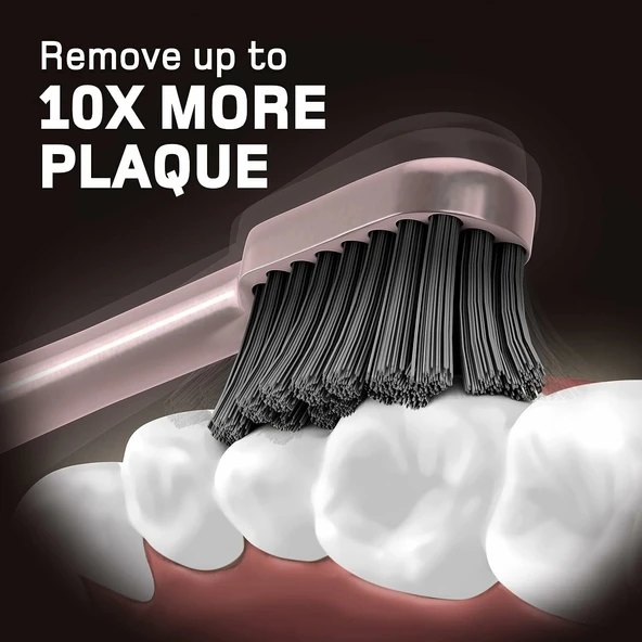 Wagner Stern Ultrasonik Beyazlatma 8 Fırça Başlıklı Diş Fırçası - Pembe - Resim 3