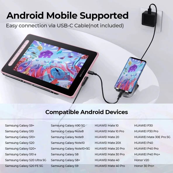 XP-Pen Artist 10 2.Gen, Bilgisayar Grafik Çizim Tableti - 10 Inc - Pembe - Resim 2