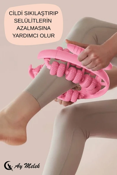 Masaj Aleti (18 Tekerlekli) Ayak Bacak Kol Boyun Selülit Karşıtı Manuel Masaj Silindiri - Resim 3